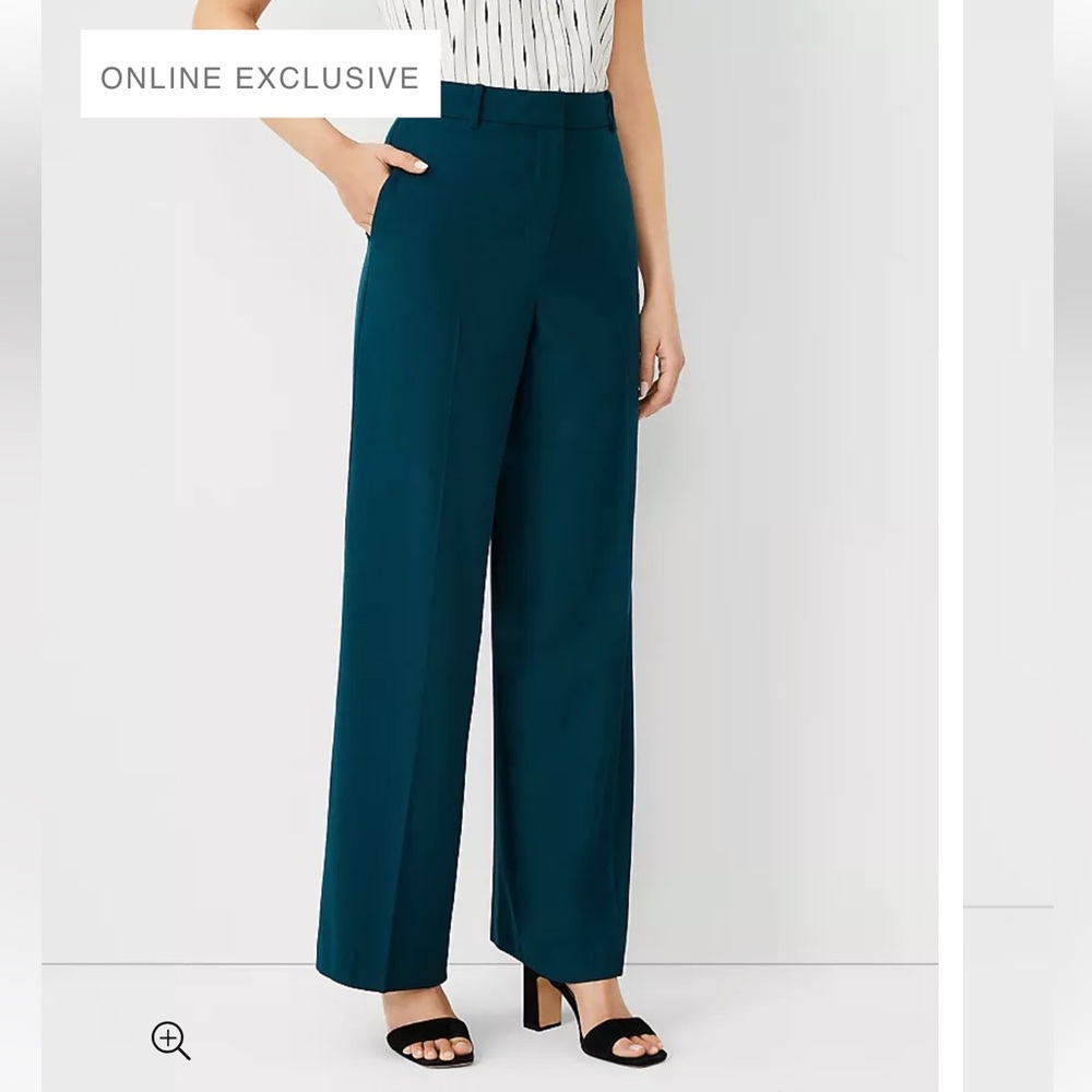 The Petite Wide Leg Pant in Airy Wool Blend - Curvy Fit    Offers welcome